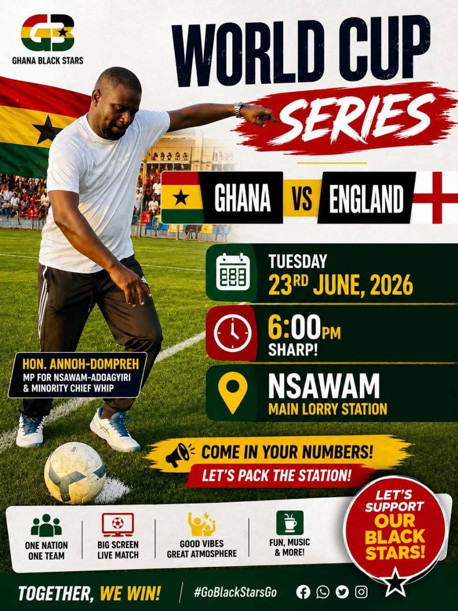 nana_sakyigh's tweet photo. Ghana 🇬🇭 v England 🏴 game watch in Nsawam-Adoagyiri powered by Hon. Frank Annoh-Dompreh
@FAnnohDompreh
#FADTOASO https://t.co/XG5wOyJ6BU