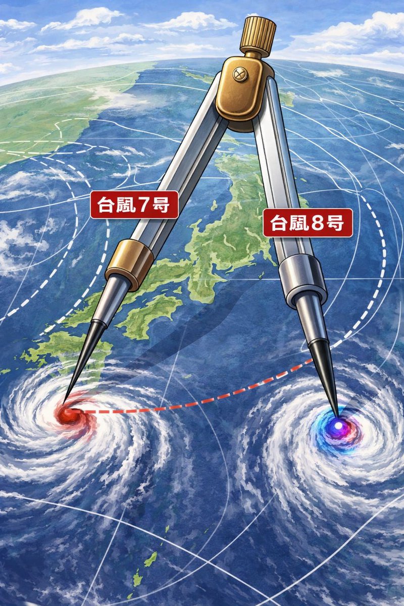 nora_hiro12's tweet photo. 台風とコンパス https://t.co/lzvd8RK0OA