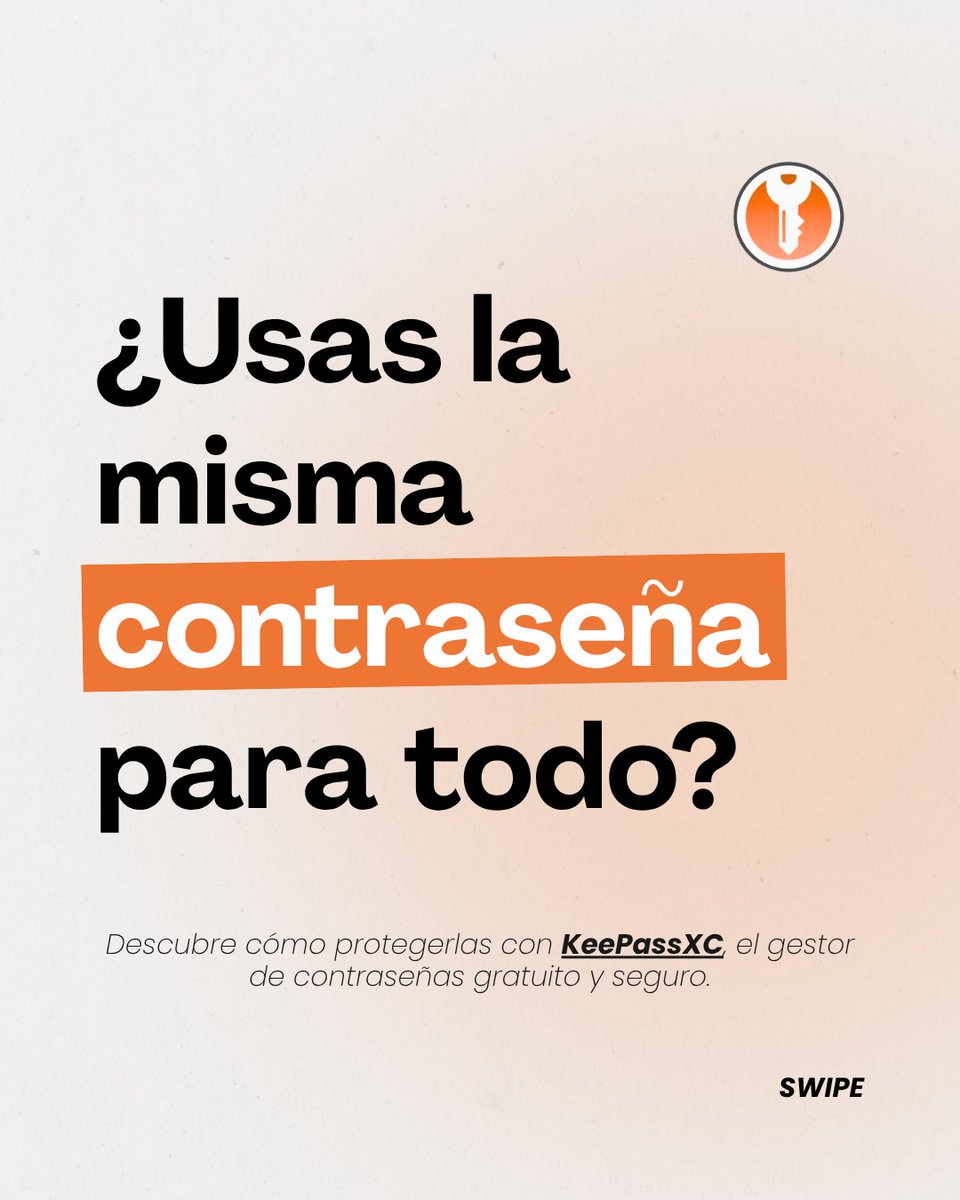 INCIBE's tweet photo. 🔑 Tus contraseñas son la llave de tu vida digital.

¿Las estás protegiendo correctamente? Descubre cómo hacerlo con KeePassXC.

https://t.co/rGziFrNCOm https://t.co/uytrEaY3qx