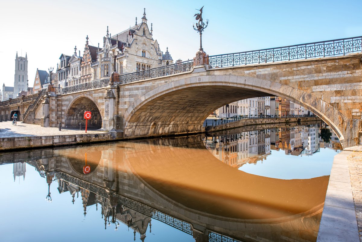 lookforplace's tweet photo. #Sint #Michielsbrug #St. #Michael's #Bridge #Ghent #Belgium #Lys #river https://t.co/UNw206z3uu