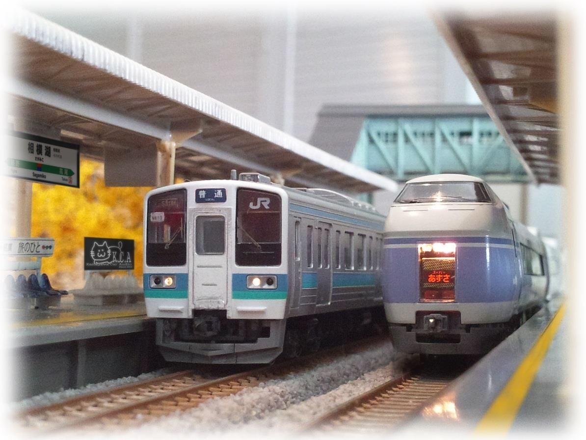 mtw0634's tweet photo. 改軌車両の紹介（211系）…🔧 
長野に転属前の東海道線時代の湘南色はKATO旧製品です。

#鉄道模型 #Nゲージ #TOMIX https://t.co/0vWrC7yqCZ