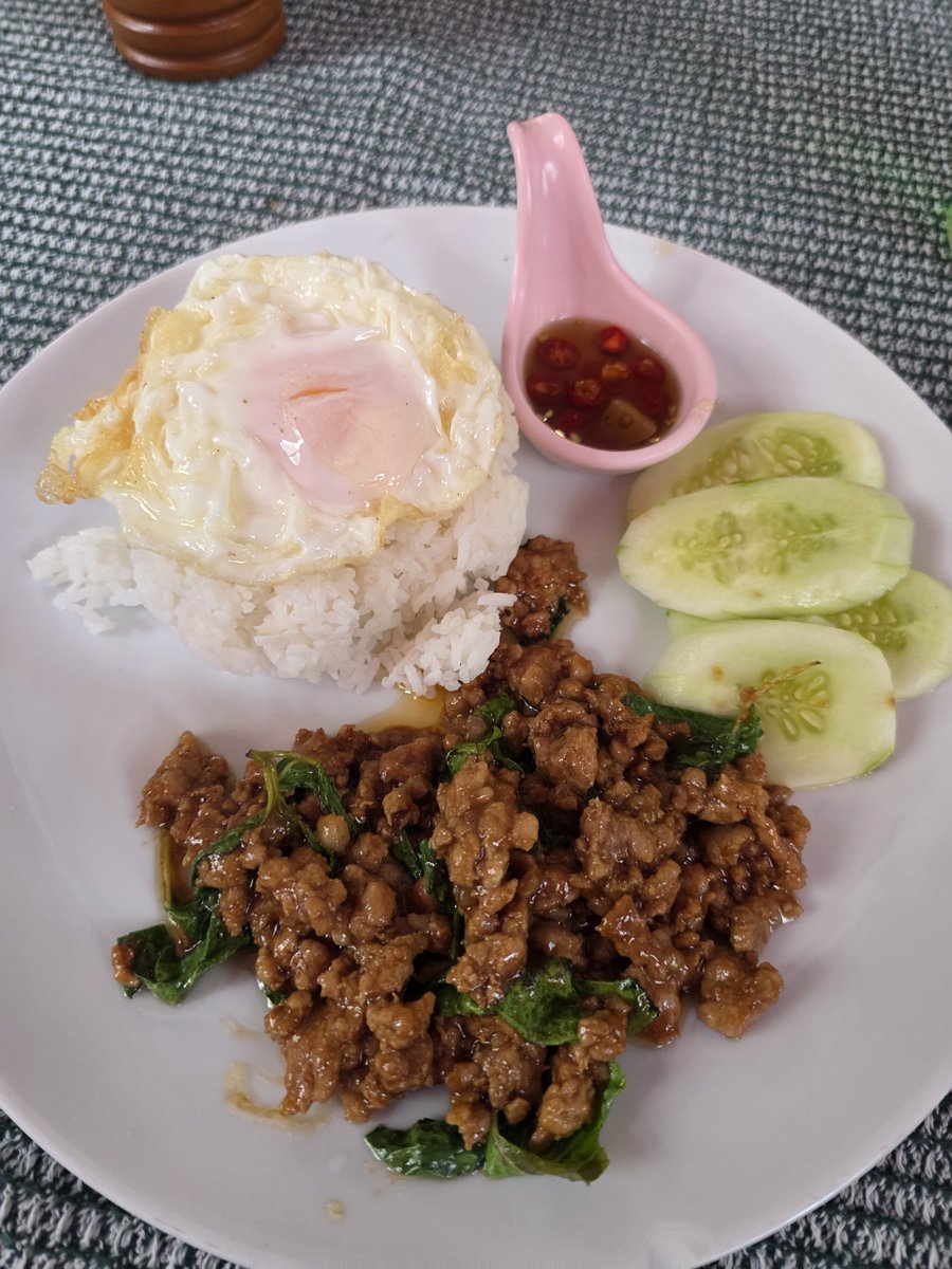 smithjl0822's tweet photo. Must start the day off right with a good meal before we start drinking 😆 🍳😋

Pad Kra Poa mai phet for me and Pad Kra Poa phet for Tik. 🌶️🍚 https://t.co/RmgqXD1Hro