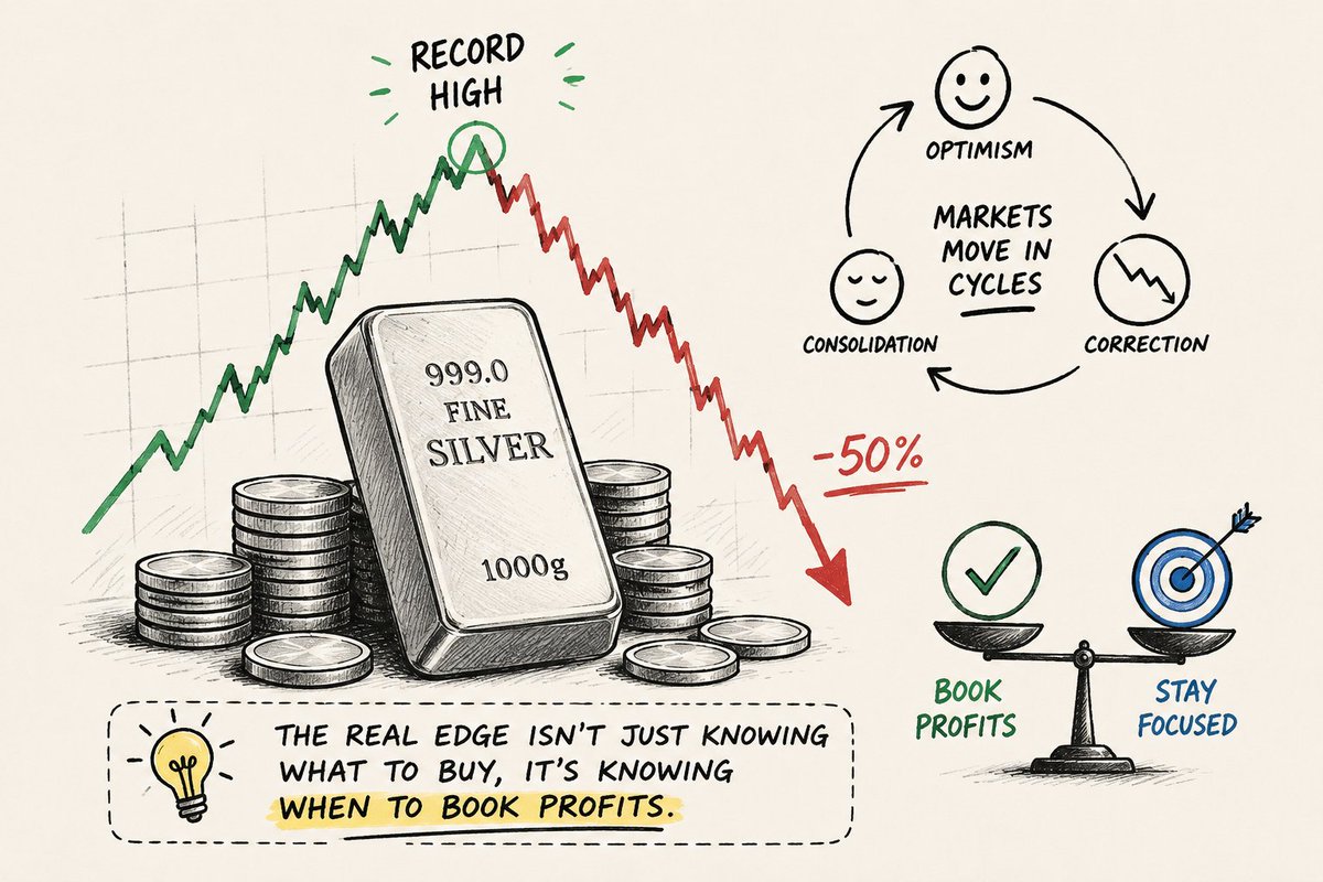 gocityresearch's tweet photo. 📉 Silver has pulled back sharply from its highs.

Markets move in cycles.

Successful investing isn't about chasing every rally—it's about having a strategy for both entries and exits.

#Silver #Markets #Investing https://t.co/6K2FAJNWxt