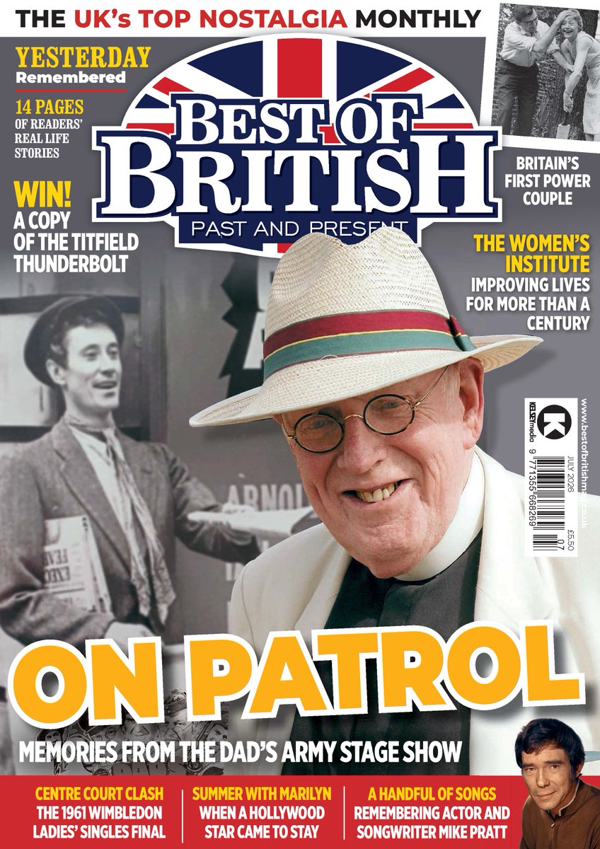 bestofbritishuk's tweet photo. Join us for the July issue as we go behind the scenes of the Dad’s Army stage show, recall Marilyn Monroe's only visit to the UK, pay tribute to Judith Chalmers, remember the multi-talented Mike Pratt and revisit the 1961 Wimbledon ladies’ singles final. https://t.co/uFvTDPF3KU https://t.co/A23bRmiQ0h