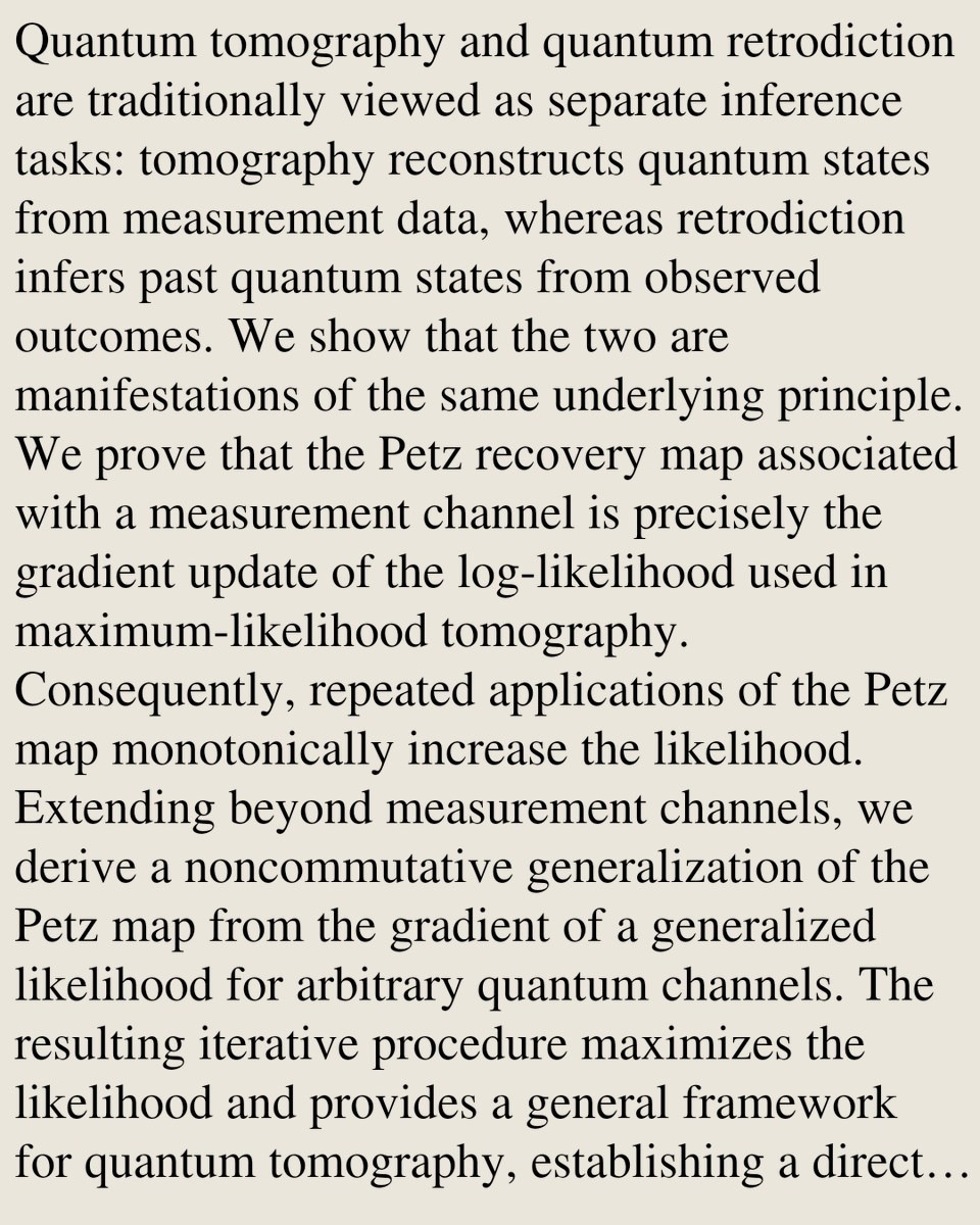 QuantumPapers's tweet photo. Connecting Quantum Tomography and Quantum Retrodiction

Sebastian Murk, Ian Tan, Fabian Müller, Dominik Šafránek
https://t.co/Nilk4BVW9b [𝚚𝚞𝚊𝚗𝚝-𝚙𝚑 𝚖𝚊𝚝𝚑-𝚙𝚑 𝚖𝚊𝚝𝚑.𝚂𝚃 𝚙𝚑𝚢𝚜𝚒𝚌𝚜.𝚍𝚊𝚝𝚊-𝚊𝚗] https://t.co/LlF6nuVlJG