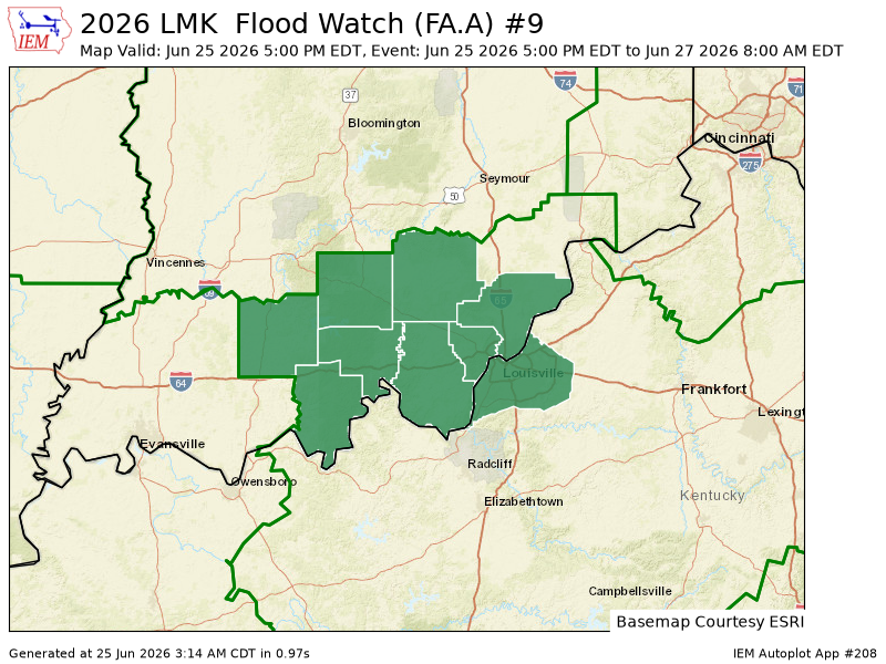 INDwxAlerts's tweet photo. LMK issues Flood Watch valid at Jun 25, 5:00 PM EDT for Clark, Crawford, Dubois, Floyd, Harrison, Orange, Perry, Washington [IN] and Jefferson [KY] till Jun 27, 8:00 AM EDT https://t.co/hviNIbLc8S https://t.co/jYyXm0oruT