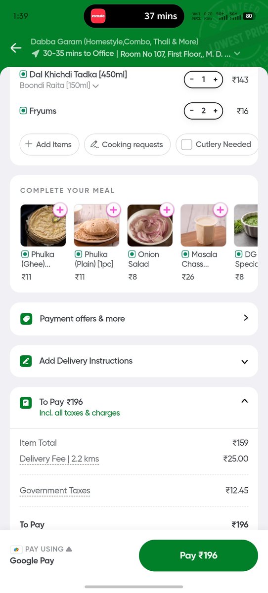 WisperingVoices's tweet photo. So Toing's entire pitch is "lowest prices guaranteed" yet for the exact same order, Zomato still ended up cheaper.

If you're charging higher anyway, what's left of the promise? Sounds less like disruption and more like clever marketing. #Toing #Zomato https://t.co/G4e6Z6Sxov