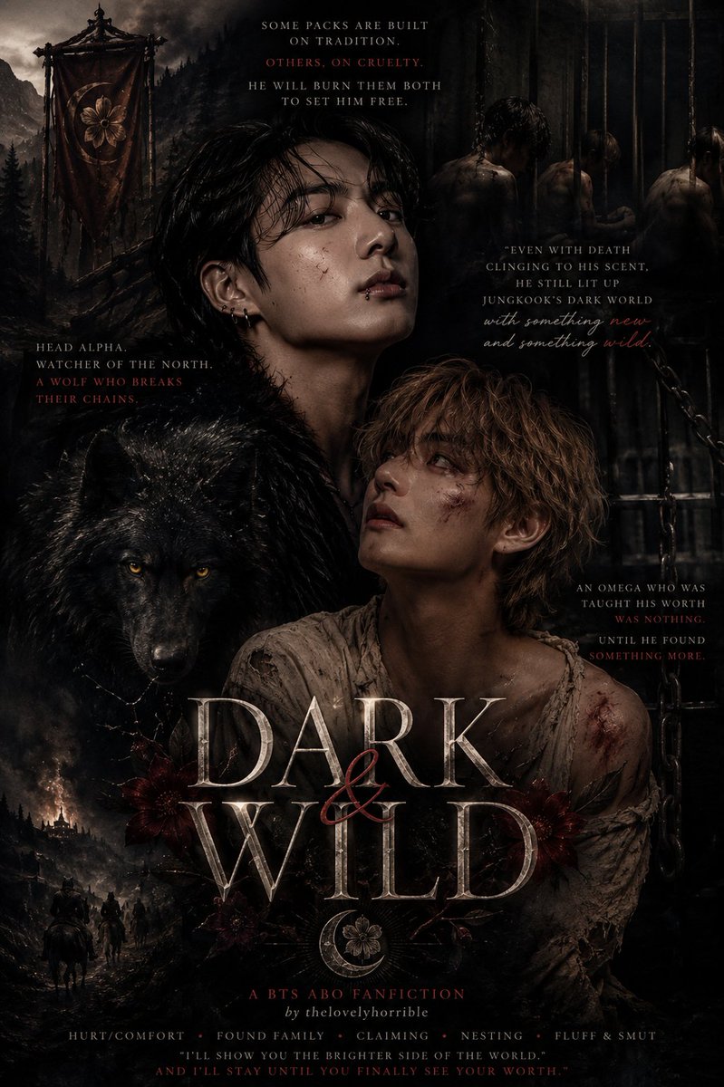roy6118's tweet photo. Dark &amp; Wild
By thelovelyhorrible 

✨ Protective Alpha Jungkook
✨ Abused/traumatized Taehyung
✨ Found family
✨ Hurt/comfort
✨ Healing from abuse
✨ "pup" supremacy 
✨ angst that will break you 
✨ happy ending 

https://t.co/jTR9lBnrFz https://t.co/ra2DOVW69F