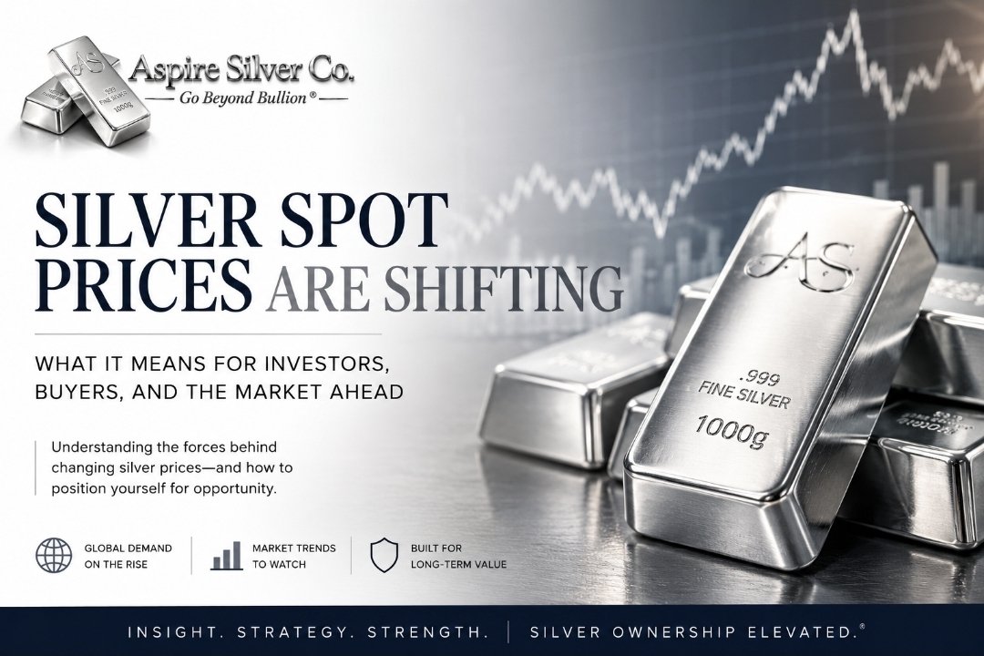AspireSilverCo's tweet photo. Silver Spot Prices Are Shifting - What Does It Mean for Buyers?

The silver market continues to move as economic pressures, industrial demand, and investor sentiment reshape spot prices across the precious metals sector. For both seasoned stackers and first-time buyers, these shifts can create valuable opportunities to secure physical silver before the next market adjustment.

At Aspire Silver Co., we believe understanding the market is just as important as owning the metal. As spot prices fluctuate, premiums and inventory availability often move with them; making timing a critical factor in strategic silver ownership. Whether you’re preserving wealth, diversifying assets, or building your collection, staying ahead of spot price movement can make all the difference.

Aspire Silver Co. — Beyond Bullion®

Visit us at https://t.co/qeKqVIvz7c