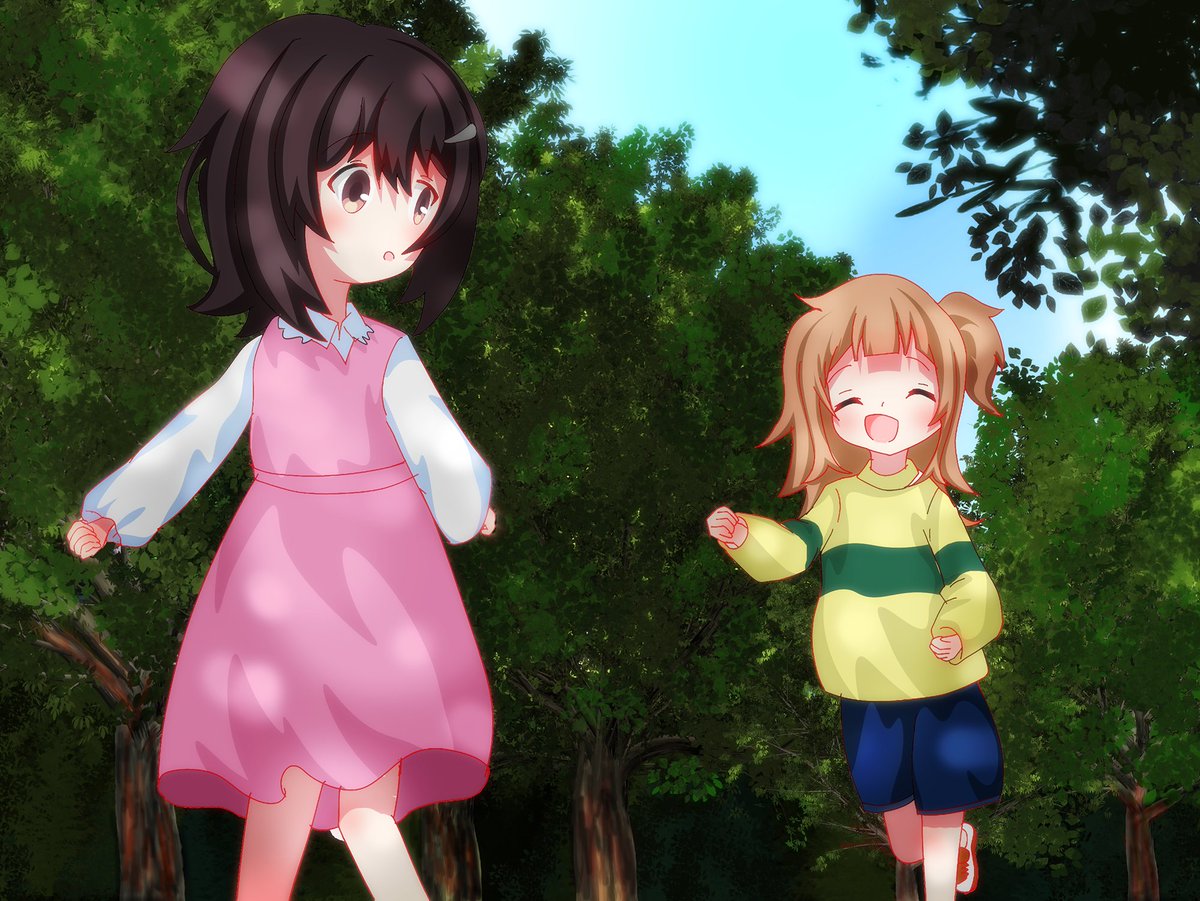 Komari_kirara's tweet photo. まこっちみっけ！
おしんこ早いよぉ…。
森の中でみんなで鬼ごっこ。でも鬼になったらまこっち不利になるから、ちょっと手加減してたかも。
小学校のころからまこっちに対してはいつも優しいおしんこだったんだと思っています。
#ひびめし #まこしの
#小川しのん生誕祭2026 https://t.co/QlOUinhfOo
