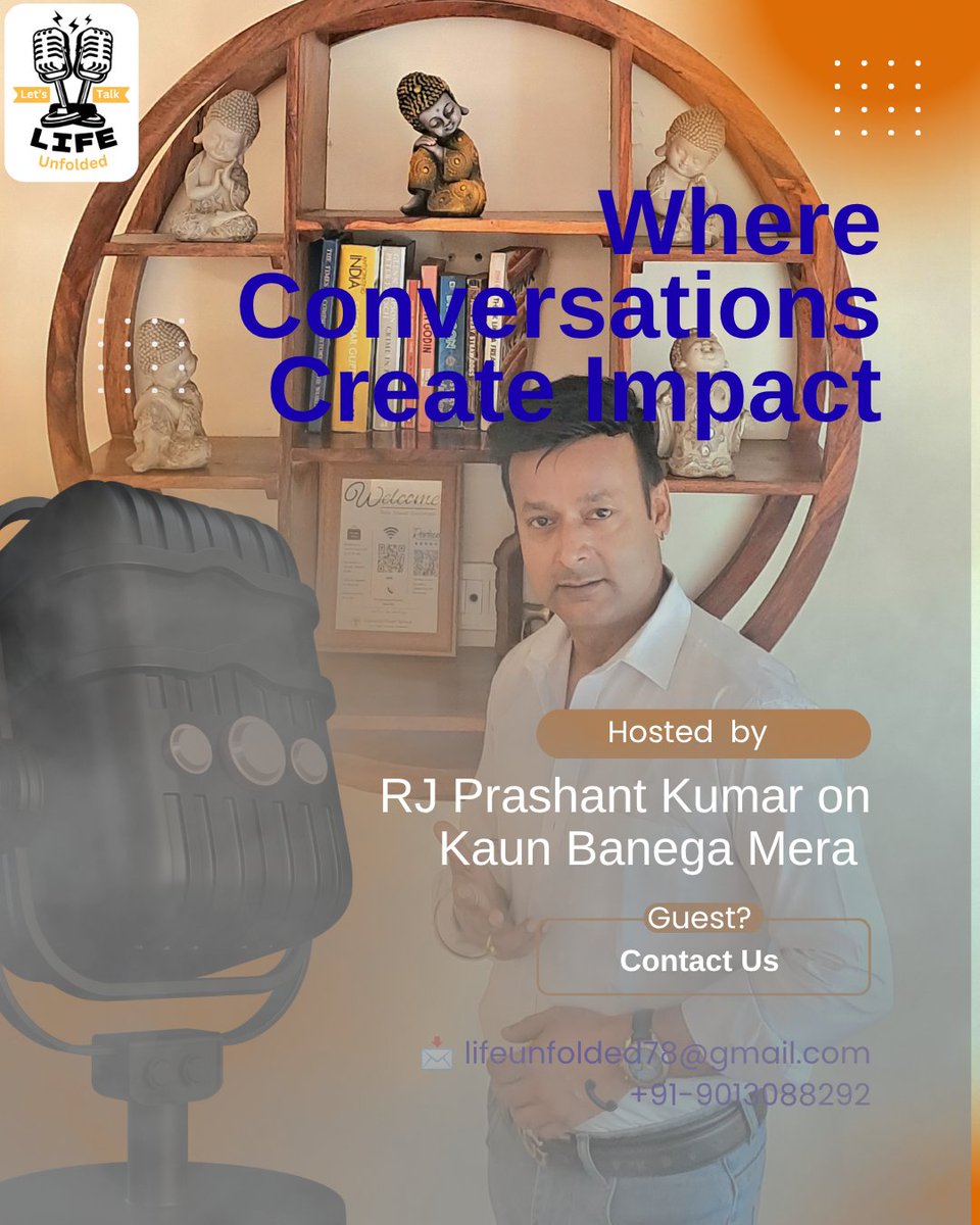 Lifeunfolded78's tweet photo. 🎙️ Where Conversations Create Impact 🌟

Stories connect people, insights create growth, and meaningful discussions inspire change. Join RJ Prashant Kumar on Kaun Banega Mera Guest? and be part of conversations that matter.

📩 lifeunfolded78@gmail.com
📞 +91-9013088292

#Power https://t.co/ZkYf931v6K
