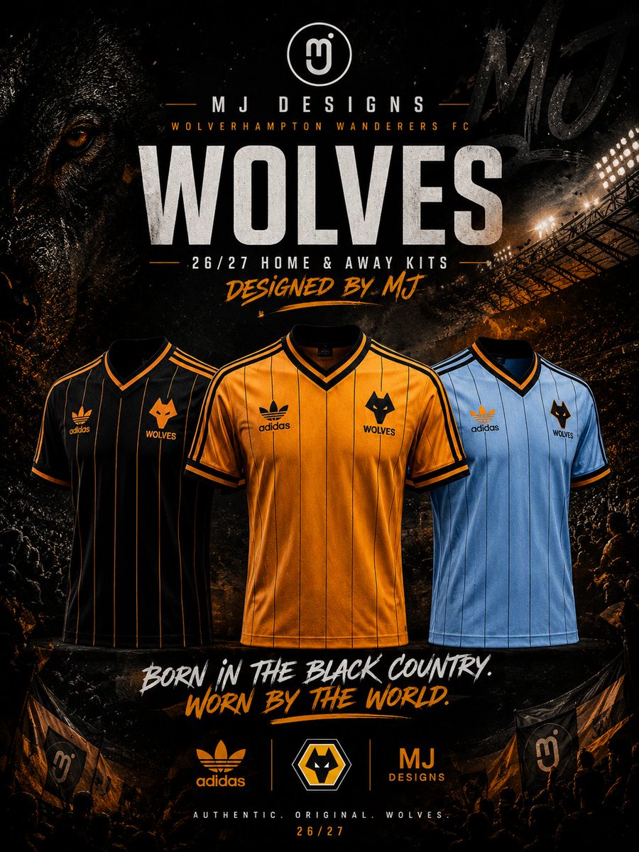 adilad73's tweet photo. Always loved the @Wolves home shirts when I was a kid so had a crack at some @adidasoriginals concepts. Home, away and 3rd shirts. 
#Wolves #WolvesFC  #WolverhamptonWanderers 
#WWFC #WolvesAyWe #OldGold #Molineux #WolfPack #adidas #adidasoriginals #adidasfootball https://t.co/DCNZ5S6P8F