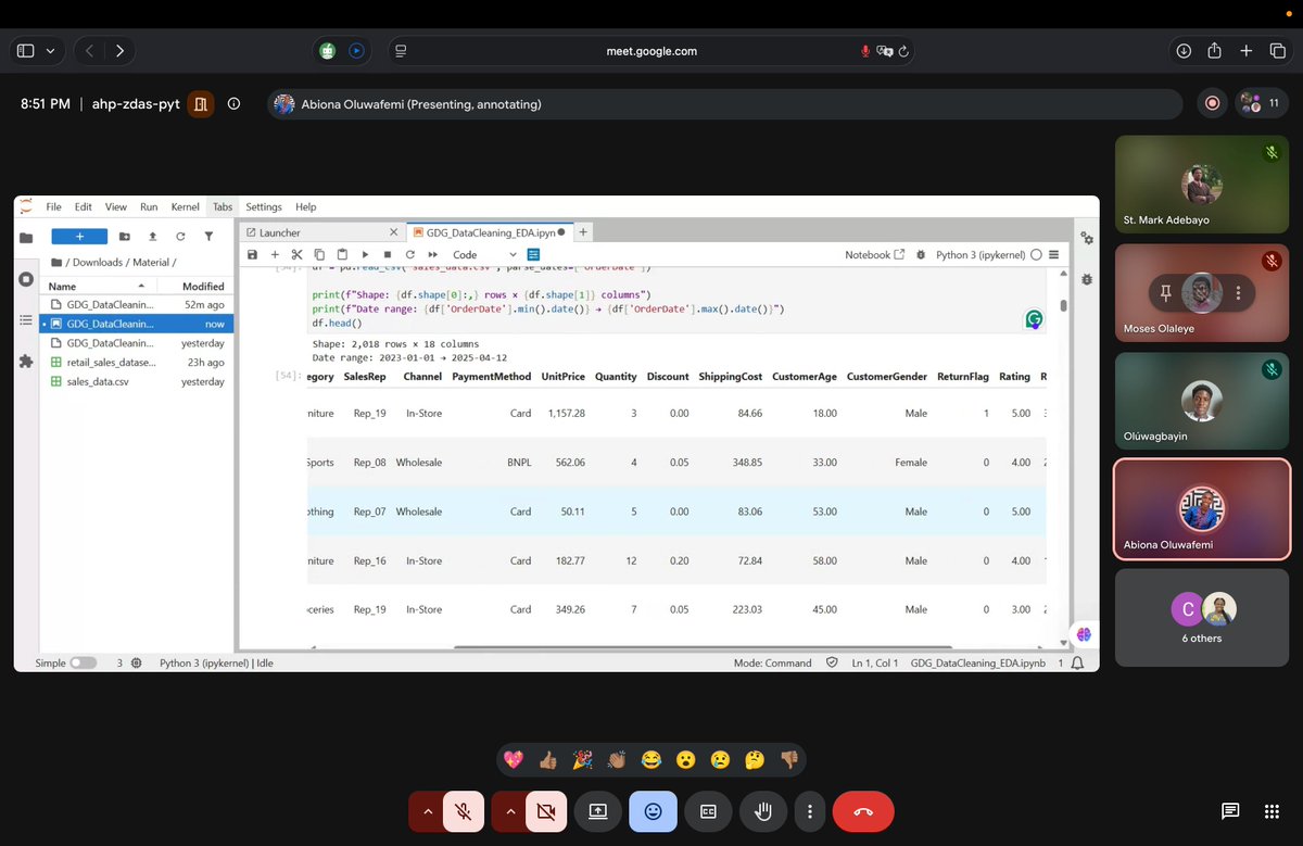 GDGOAU_DS_ML's tweet photo. Our last webinar was a solid! 🔥

Our speaker, @Olufems1, shared gems that include:

✅ Missing Value Analysis
✅ IQR Outlier Detection
✅ Isolation Forest
✅ Correlation Heatmaps
✅ Feature Importance Analysis

The goal isn’t always clean data, reliable insights is. 🚀 https://t.co/n4DdETowAx