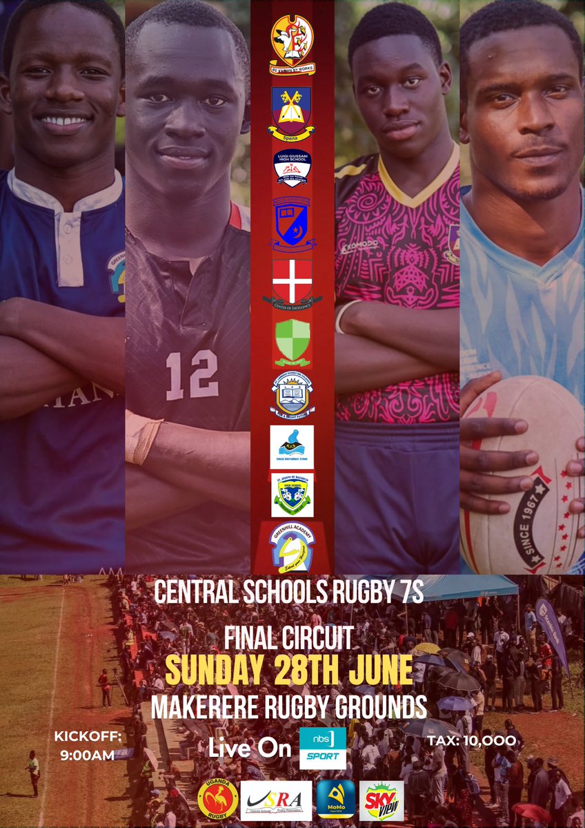 USRA_Official1's tweet photo. All roads lead to Makerere grounds this Sunday for the central schools 7s Grand Finale hosted by @MacosRugby 
Don’t miss any action and entertainment by the young lads @UgandaRugby  @AgeGradeUg https://t.co/eULNNQpDxX