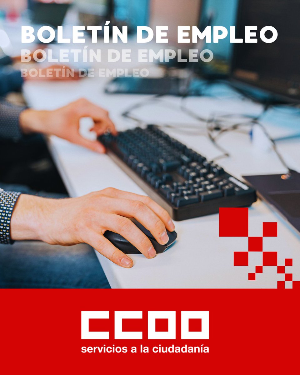 FSCdeCCOO's tweet photo. 🗞 Ya está disponible nuestro boletín mensual de ofertas de empleo.

💻 Consulta una selección de ofertas de empleo público y privado, así como becas y formación.

➡️ https://t.co/VSRCsctnjJ https://t.co/JS5vTc1PhS