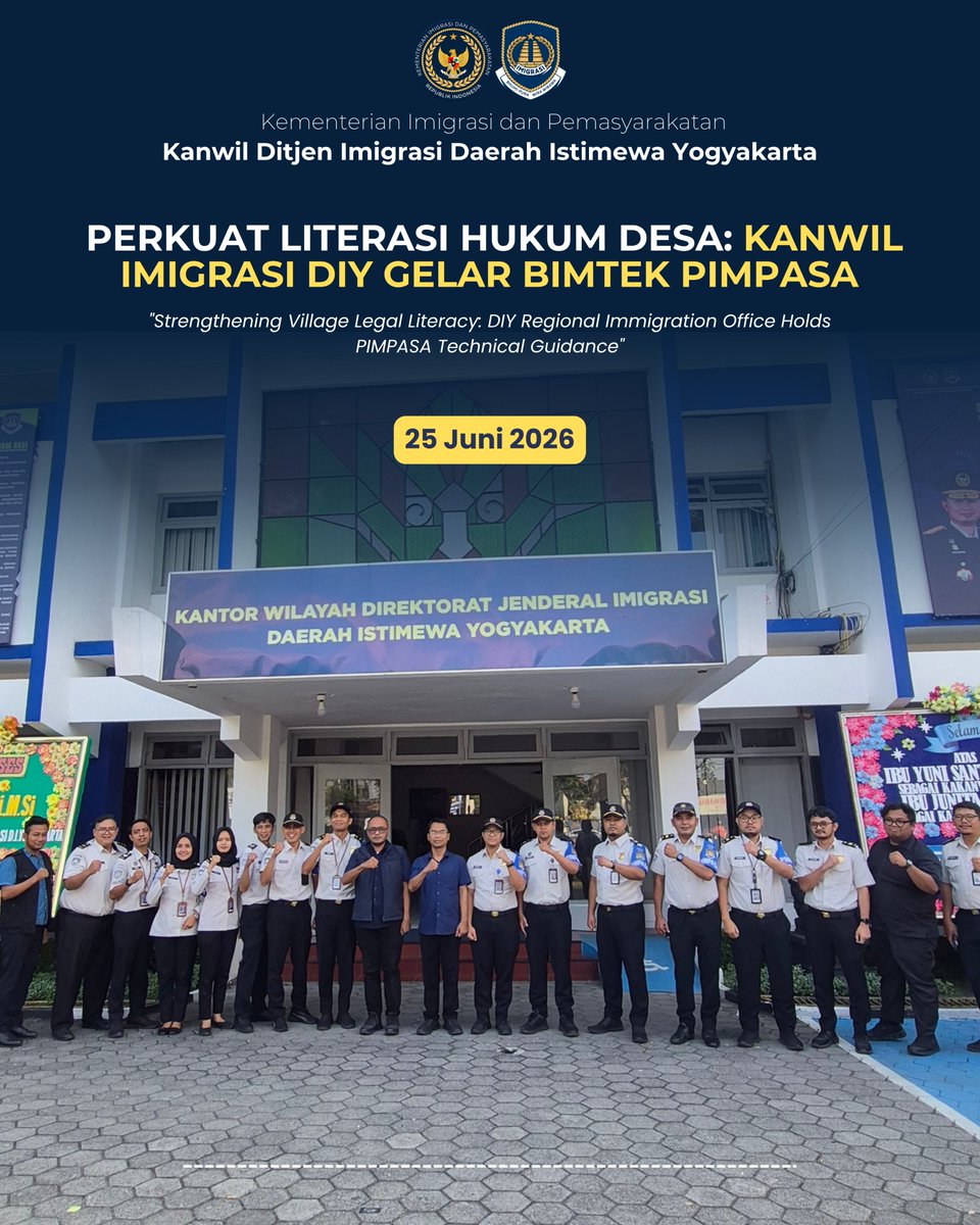 imigrasiDIY's tweet photo. Melalui peningkatan kapasitas yang berkelanjutan ini, diharapkan setiap PIMPASA tidak hanya sekadar hadir, tetapi mampu bertransformasi menjadi penggerak utama yang mengedukasi dan membawa dampak positif bagi seluruh Desa Binaan Imigrasi di wilayah DIY. https://t.co/41IEzXONn9