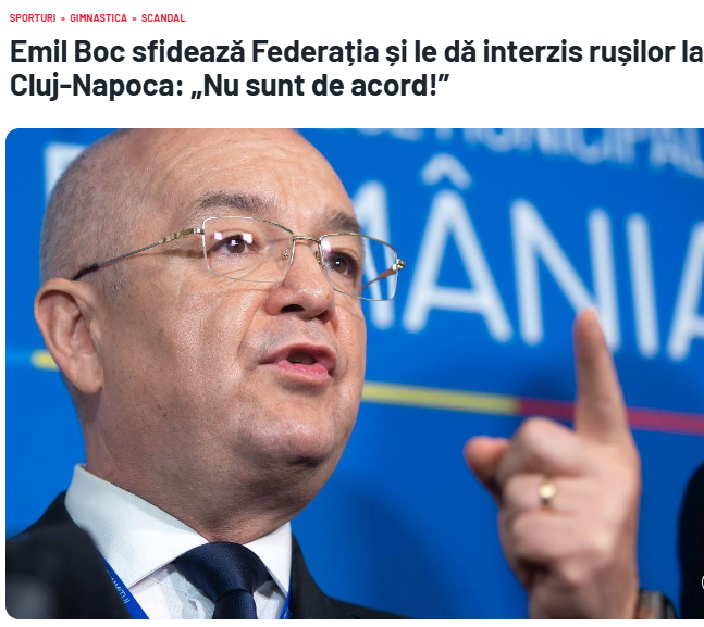 silupescu's tweet photo. Il sindaco di Cluj Napoca (città splendida, andate a visitarla, praticamente la Svizzera coi prezzi calabresi) dichiara guerra al CIO che subdolamente sta facendo rientrare a pezzi la Superpower nello sport internazionale:
"Nella mia città scordatevi bandiere e inno russi!" https://t.co/dahkod4HXM