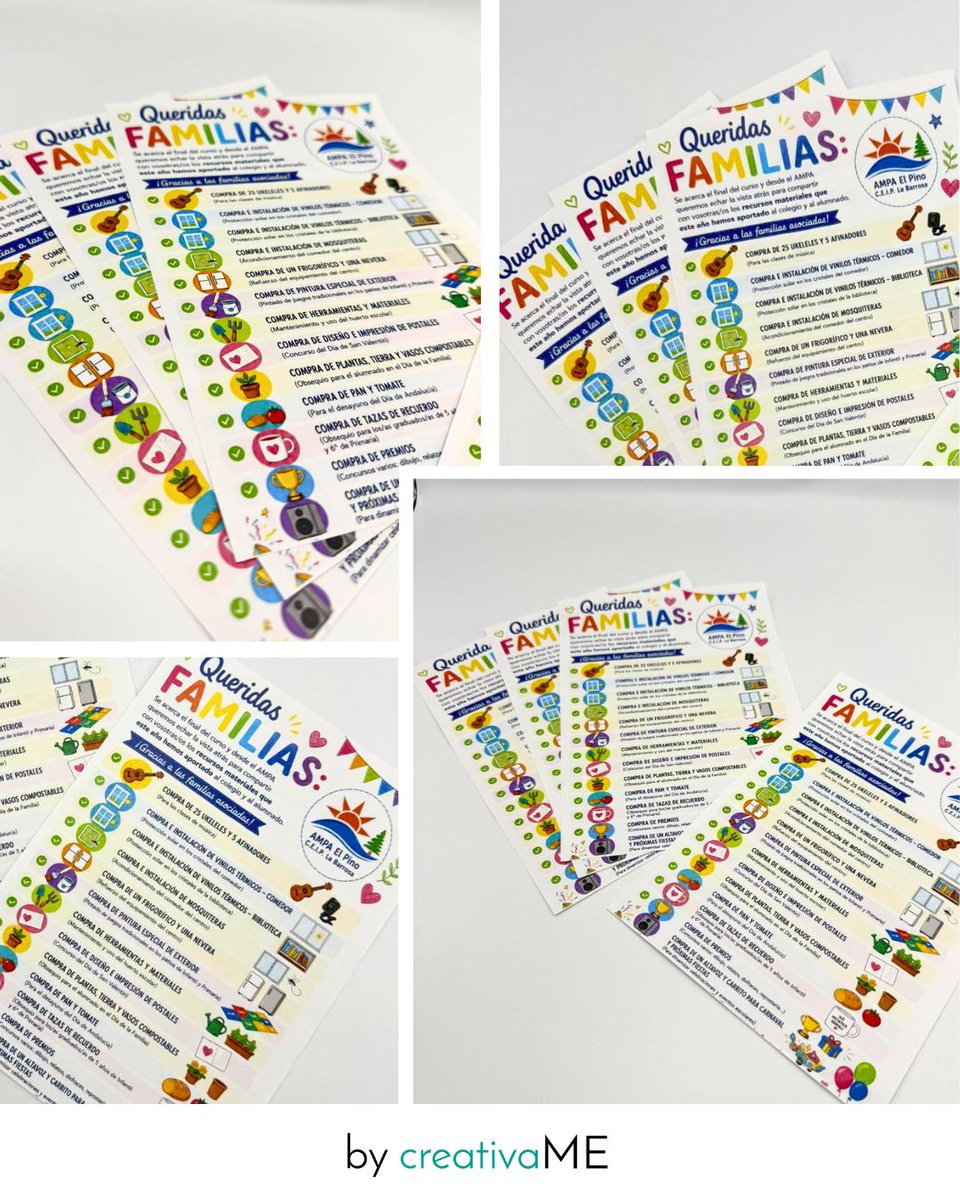 creativaME_'s tweet photo. Cuando una asociación trabaja tanto por el colegio y el alumnado, es fundamental que toda esa labor se refleje de forma atractiva fácil de leer. 
Por eso, creamos estos flyers informativos con una estructura limpia, iconos personalizados llenos de color y un estilo muy dinámico. https://t.co/9t1IEAsq2r