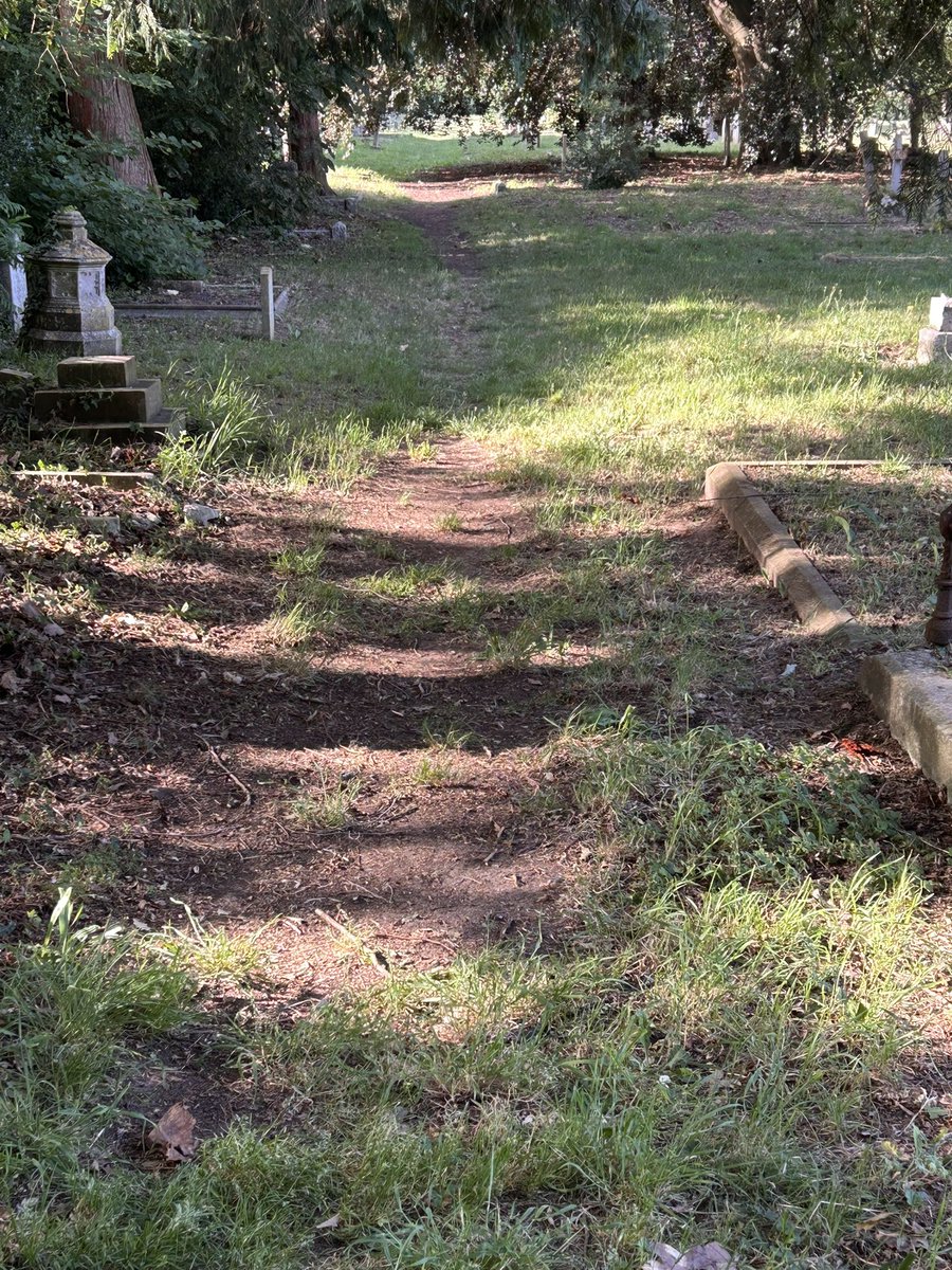 StMarysByfleet's tweet photo. I have been trying to clear and flatten this path today. Not a bad effort, it’s awfully hot out there, even at 8am. https://t.co/Jsin4M4lOC