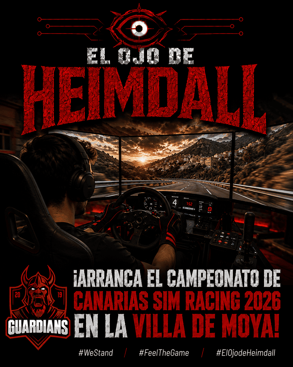 Guardians_EC's tweet photo. ¡ARRANCA EL CAMPEONATO DE CANARIAS SIM RACING 2026! 🏎️💨

La Villa de Moya acoge este domingo la cita de AVR Events. ¡49 participantes listos para la gran final con tramos secretos! 🇮🇨🎮

Fuente: https://t.co/lmt2hxMZLE

#WeStand #FeelTheGame #ElOjodeHeimdall https://t.co/uCjkptqyDT