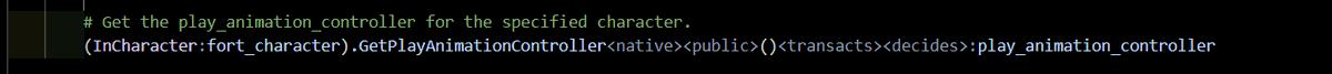 SupremeUEFN's tweet photo. You should be now able to use GetPlayAnimationController on players now, so you can play animations through verse on fort characters previously it only used to work on NPCs

No more player reference or chair slop GGs 🔥

#UEFN #FortniteCreative https://t.co/ZM0k9qgfJN