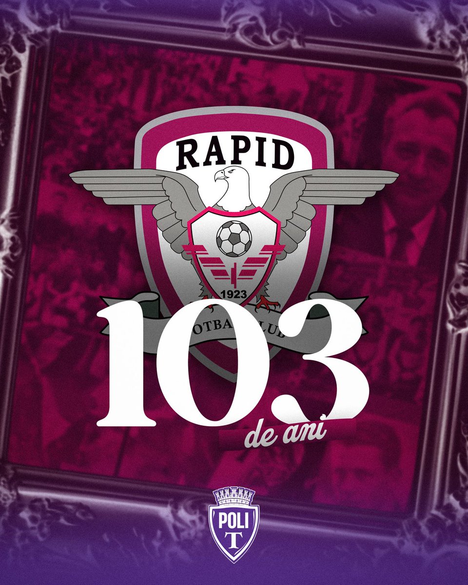 PolitehnicaT's tweet photo. Happy birthday, @RapidFC1923! 🇱🇻

🚂 The sound of the train wheels has been delighting us for 103 years! 

#Rapid #103anni https://t.co/QCCEBOLFQ8