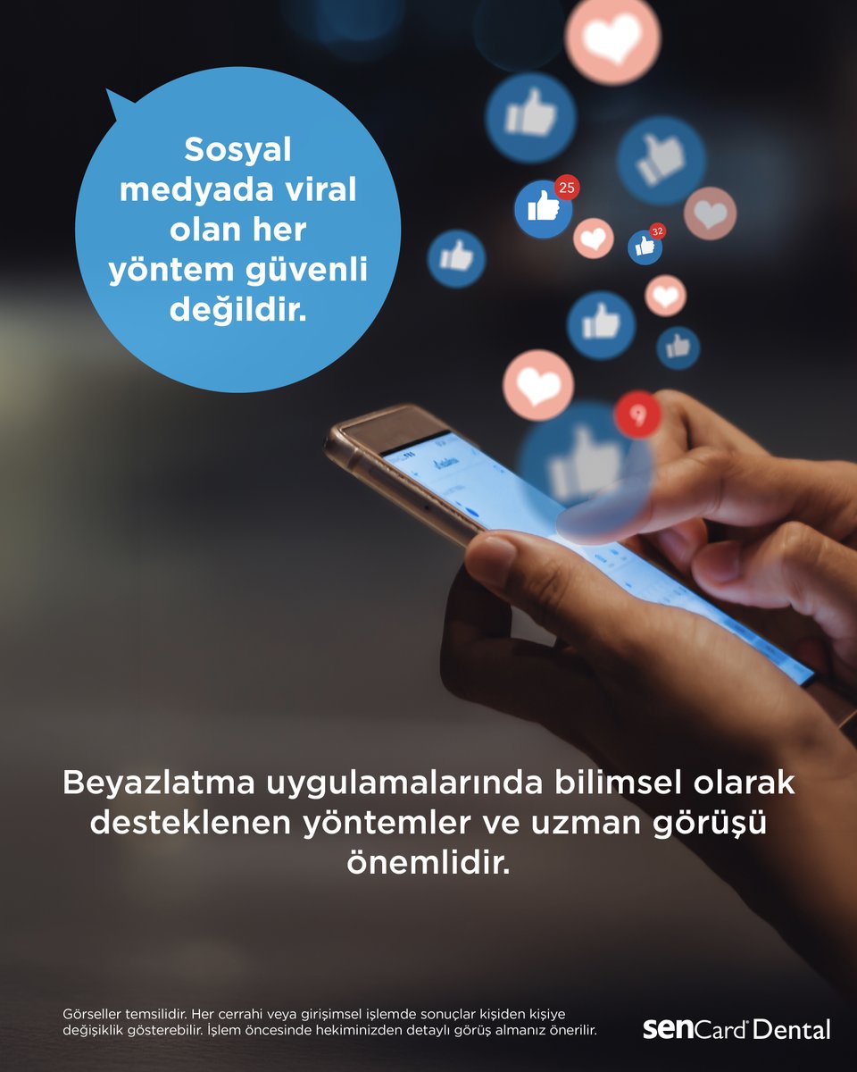 senCardDental's tweet photo. Bazıları çok konuşulur.
Bazıları çok izlenir.
Bazıları da fazla güven verir.

Sosyal medyada karşınıza çıkan her “beyazlatma” önerisi, gerçekten mucize olmayabilir. Çünkü beyazlık veren her yöntem sağlıklı değildir. Diş beyazlatma konusunda doğru bilinen yanlışları keşfetmeye hazırsanız, içeriği kaydırmaya başlayın.

📅 Online Randevu Sistemi ile randevunuzu planlayabilirsiniz.
🦷 senCard Sağlıklı Yaşam Hattı: 0850 203 86 09
🌐 Daha fazla bilgi için https://t.co/tDkghd6T16
🏥 Dünya çapındaki klinik ağına siz de katılın: https://t.co/rSMZb0235d

#senCardDental #doğrubilinenyanlışlar #dişsağlığı #ağızsağlığı