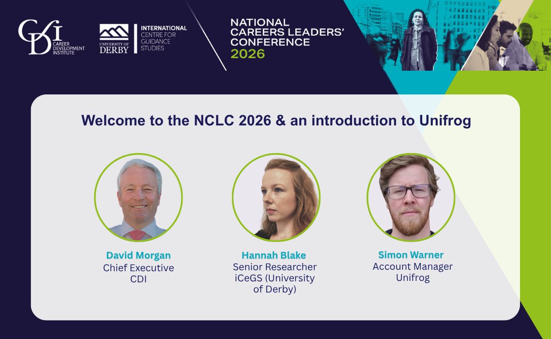 theCDI's tweet photo. Kicking off #NCLC26 with a welcome from our Chief Executive @CdiMorgan, Hannah Blake from @iCeGS and Simon Warner from our Headline Sponsor, @unifrog. https://t.co/cstcOwvo0d