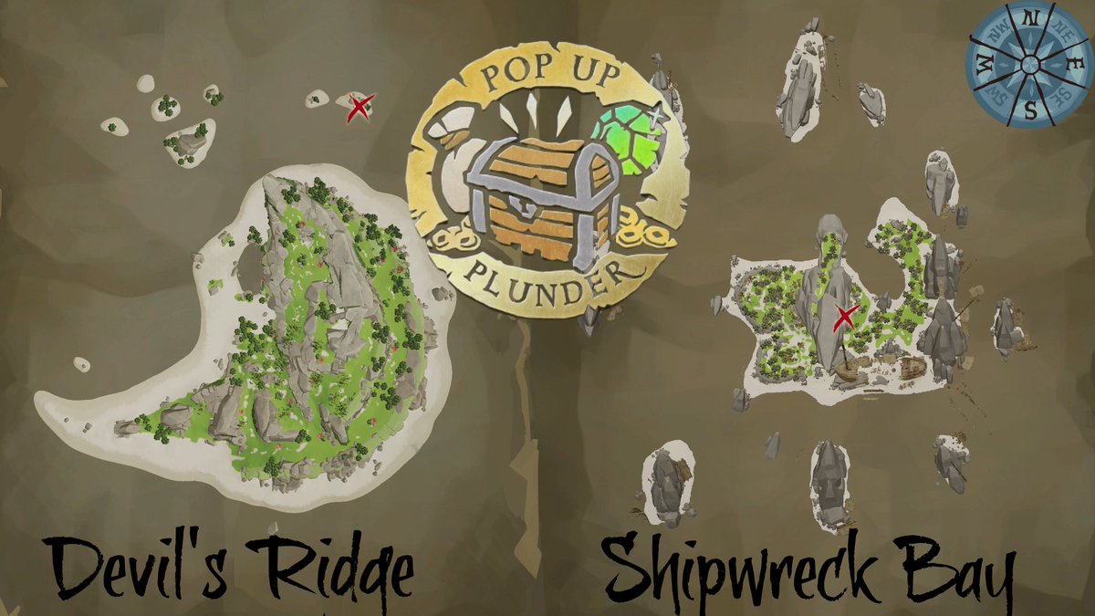 fredder6489's tweet photo. Sea of Thieves Season 20 Community Weekend Pop-Up Plunder locations (the X marked on the maps should be close enough to the digspot)
- Devil's Ridge
- Thieves' Haven
- Shark Bait Cove
- Smugglers' Bay
- Sea Dog's Rest
- Shipwreck Bay
- Ruby's Fall
- Glowstone Cay https://t.co/5Wo04cCdUS