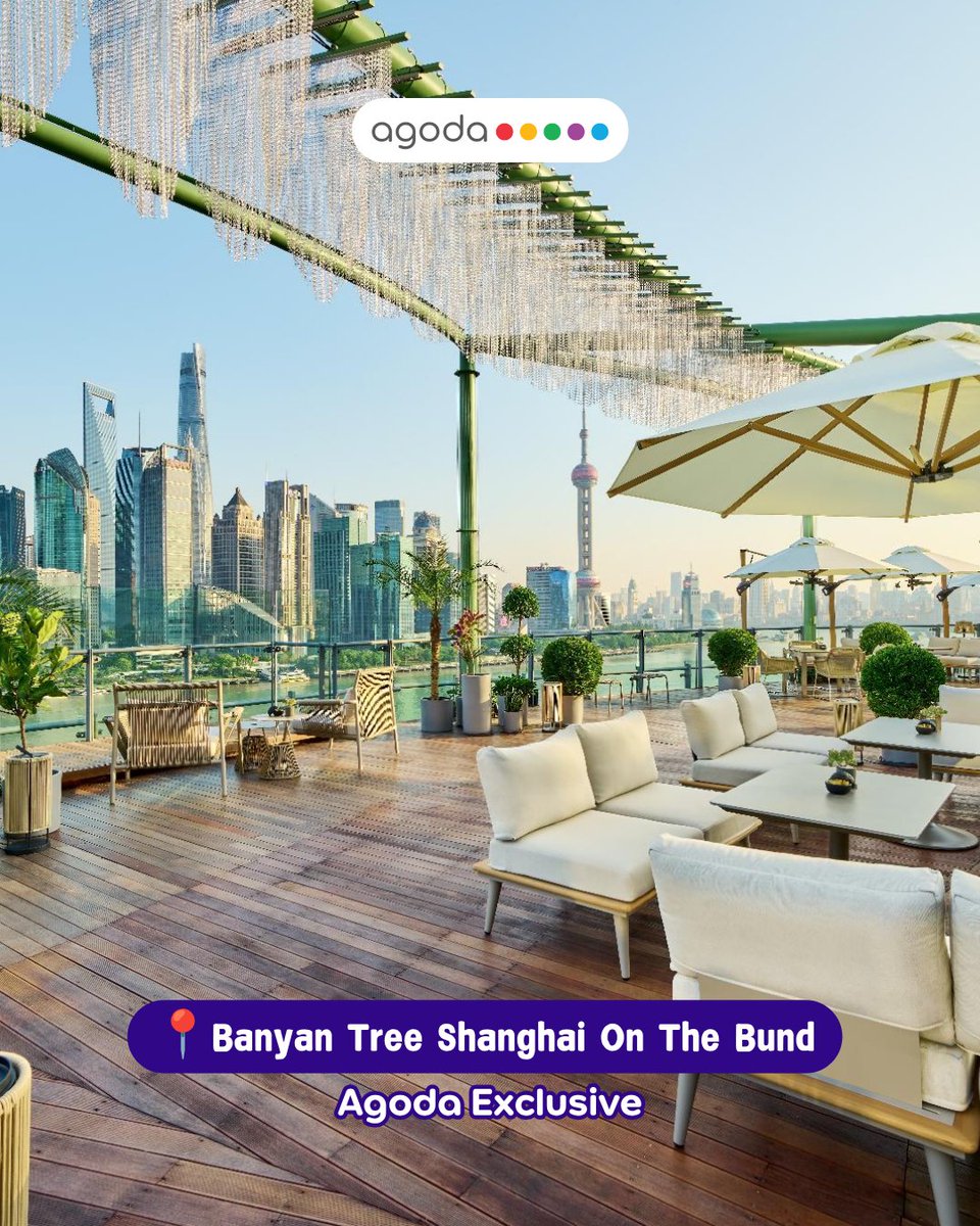agodasg's tweet photo. Two ways to do Shanghai 🇨🇳

🌿 Banyan Tree On The Bund
60sqm+ · Huangpu views · TALES rooftop
Spa 3 floors · 2021 China's Best Luxury Hotel 🏆

🛍️ Ascott Huai Hai Road, Xintiandi
Xintiandi · metro 5 mins · kitchen + washer

Find both on Agoda 👉 https://t.co/YC0gTXtm8Y https://t.co/rwFKIgT0T6