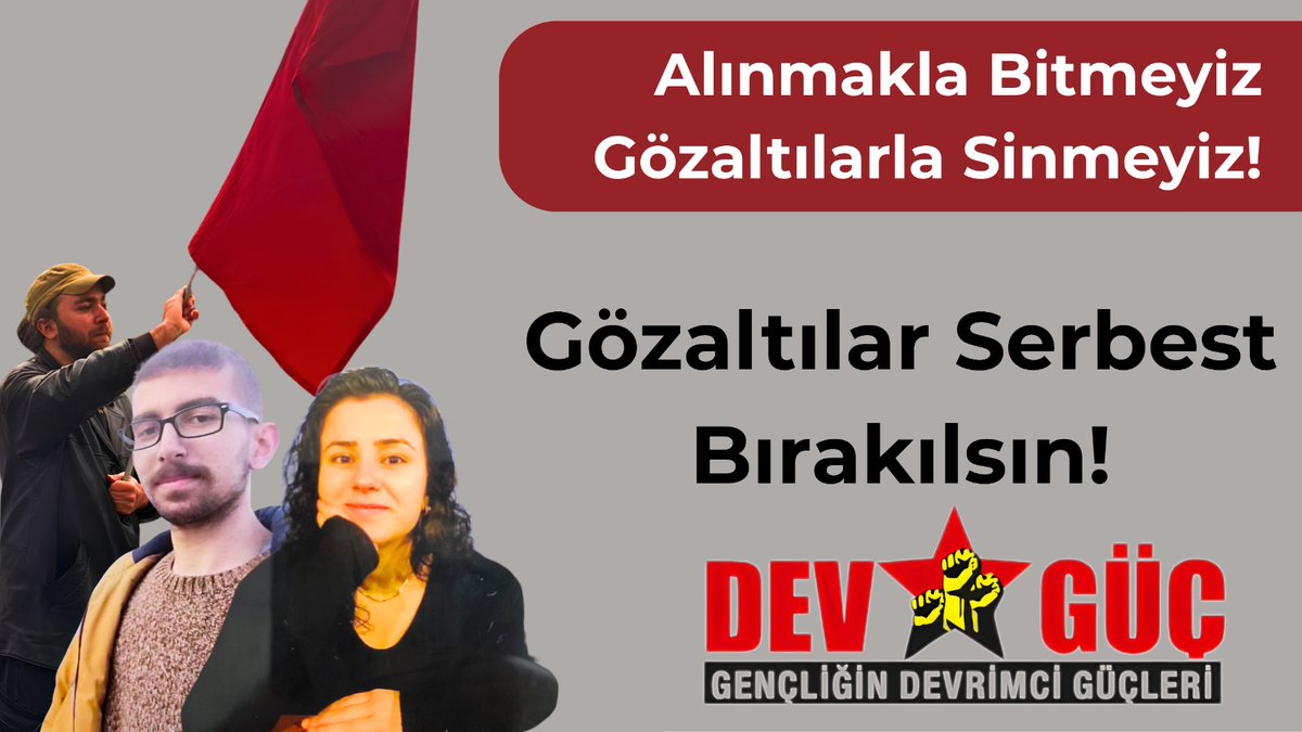 devguc_2026's tweet photo. NATO'nun emriyle düzmece dosyalarla gözaltına alınan yoldaşlarımızın bugün adliyeye çıkarılması bekleniyor. Gözaltılar, tutuklamalar, baskılar bizi yıldıramaz. https://t.co/ctIUvuWZTv
