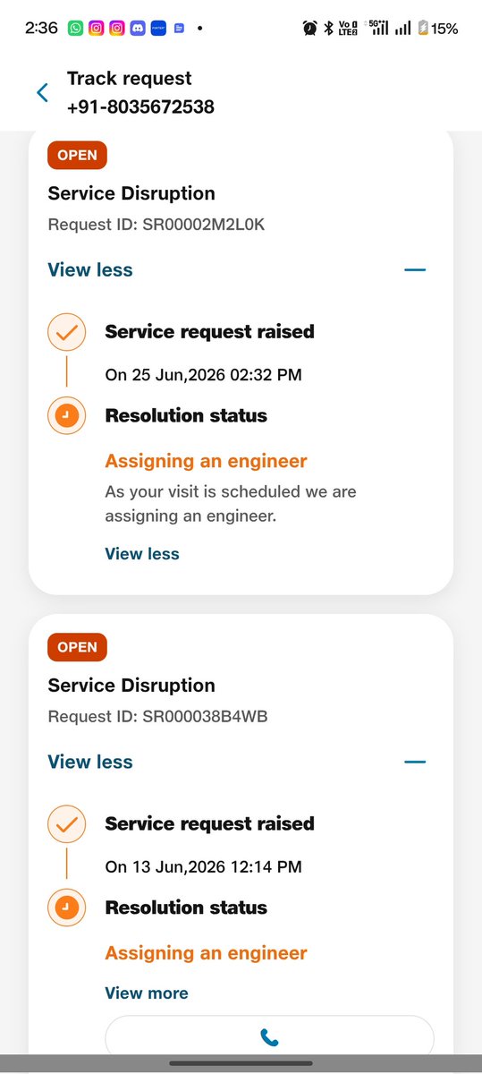 wasilimran's tweet photo. @reliancejio i really wonder how the number of subscribers keep increasing when service is so bad. It has been 12 days since a complaint was raised and it has still not been addressed. @airtelindia you are way better at this. https://t.co/R3e2rQJ2DF