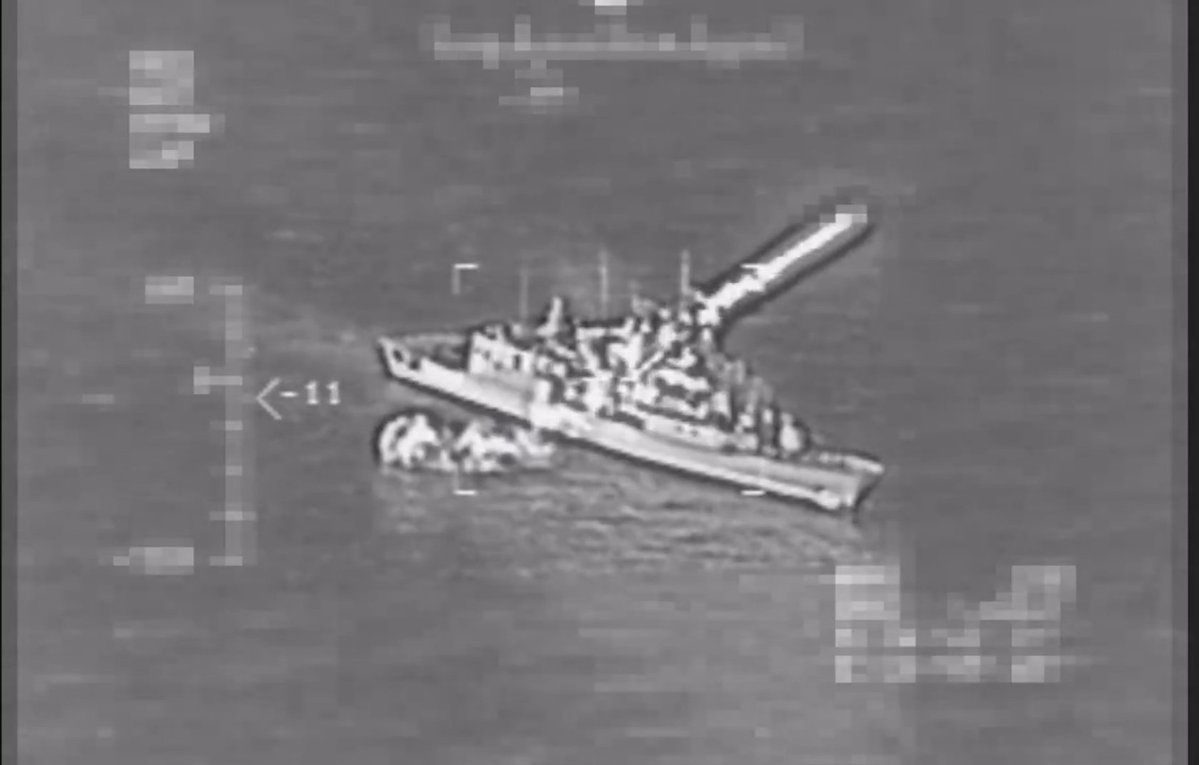 christosKoffas's tweet photo. The Hellenic Navy conducted another SINKEX exercise in the Ionian Sea.

The missiles fired are:
- 1 Harpoon SSM missiles from a MEKO 200 frigate
- 2 Exocets Block 2 missiles from an equal number of Super Vita FACM 
- 1 Hellfire missile from a MH-60R helicopter 
- 2 70mm rocket from a MH-60R helicopter 

*Note the trajectory of the Exocet missiles compared with the Harpoon. The former are immediately conducting a maneuver to get closer to sea level while the Harpoon missile is entering a tradition ballistic like trajectory.

The target ships were:
- A-479 Karavogiannos
- A former HN tug boat