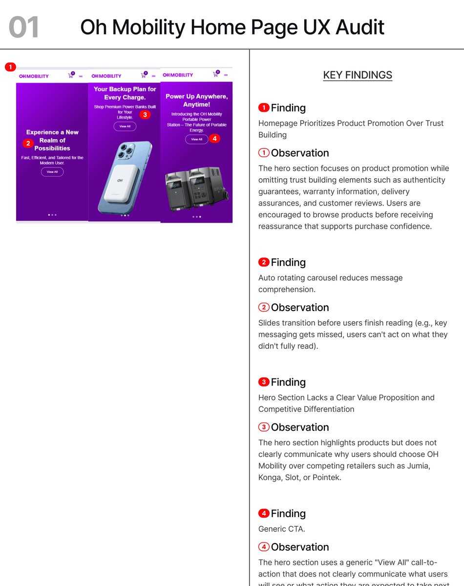 OladeleAris's tweet photo. I almost bought a product I knew nothing about.
A supermarket recommendation nearly got me. Instead of purchasing, I went home and audited their website.
3 things killing trust on their homepage 👇
Full audit on LinkedIn 👉 https://t.co/5hNQfQGidx
#UXAudit #EcommerceUX https://t.co/OChR1IYyst