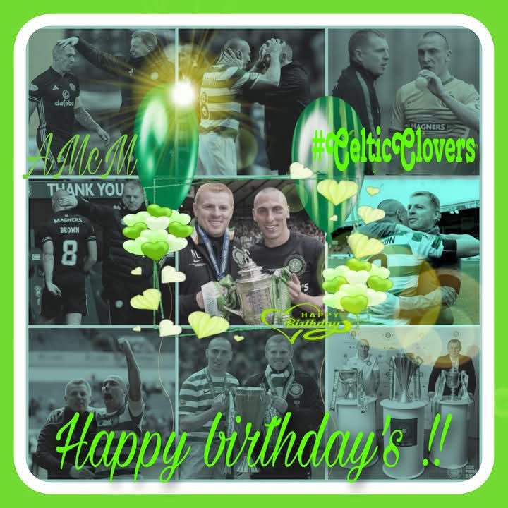 AlisonMcMahon88's tweet photo. 🍀Hoopy birthdays today to Scott Brown and Neil Lennon 🎊🎉🎊 Enjoy your special day bhoys HH 
#ScottBrown #NeilLennon #CelticFc #CelticClovers 🍀🍀 https://t.co/obPuVsAioq