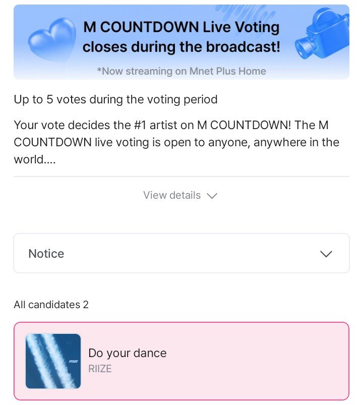 riize_popbase's tweet photo. 🚨 MCOUNTDOWN LIVE VOTING HAS STARTED!

Vote ‘Do your dance’ on Mnet now!
https://t.co/s3hVbOP8Hy https://t.co/RIhQboGyQ9