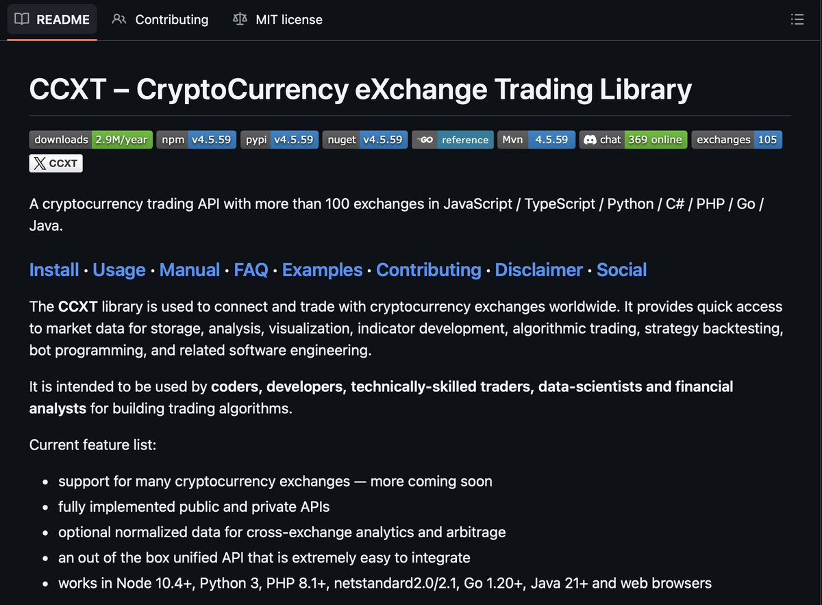 aibullss's tweet photo. If you’re building an AI trading system, BOOKMARK this.

These are some of the best free tools I’ve come across:

> Charts
https://t.co/Ia6ylaWVvr
TradingView’s own charting library. Probably the easiest way to get beautiful charts into your app.

>Exchange APIs
https://t.co/jjOlfNSx2X

One library that works with 100+ exchanges. Saves you from writing the same integration over and over.

>Execution
https://t.co/vWKI7GO2pl

If your bot is trading on Binance, you’ll end up here.

>Perpetuals
https://t.co/TfU7SUdb1n

The official Python SDK for Hyperliquid.

>Macro Data
https://t.co/7Vx3B3cEVB

Need CPI? Fed rates? GDP? Treasury yields? It’s all here.

>Backtesting
https://t.co/CvHH8i1xQs

Find out whether your strategy actually works before you let it touch real money.

>Paper Trading
https://t.co/LhMAqWsR9L

Same order books. Same fee model. No money at risk.

>Dashboard
https://t.co/X2hbZCWThB

Live order books, market depth, Chainlink feeds, technical indicators, and CSV logging in one terminal.

Every repo here solves a problem you’d otherwise spend weeks building yourself.

If you’re building AI tools, trading bots, or automations, you’ll probably like my Discord.

Join here: https://t.co/rdqr4JtUxF