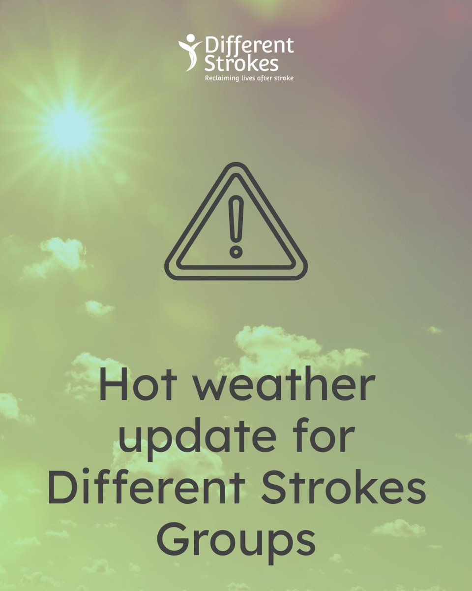 diffstrokes's tweet photo. ☀️ Due to the hot weather, some Different Strokes group meetings may be cancelled, postponed or moved online.

Please check with your local group organiser before travelling.

💧 Stay hydrated
❤️ Put your wellbeing first
🧢 Keep cool and stay safe https://t.co/GgwHdIY4kt