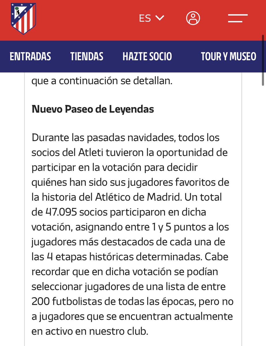cristhianatm03's tweet photo. NUEVO PASEO DE LEYENDAS DEL ATLETI. Tras la votación, los jugadores en orden de votos son: Torres, Luis Aragonés, Futre, Simeone, Gabi, Adelardo, Escudero, Ben Barek, Godín, Gárate, Collar, Kiko, Pantic, Forlán, Aparicio, Arteche y Falcao. Griezmann será incluido posteriormente https://t.co/kX0IonB8TP