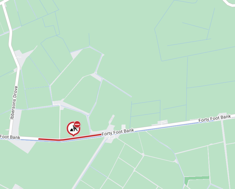 Cambs_Traffic's tweet photo. ⛔️ROADWORKS
Forty Foot Bank, #Benwick is CLOSED to all motor vehicles TODAY until the 10th July (weekdays only) between the hours of 8am and 5pm for works.
More info: https://t.co/DIAryYUbAe https://t.co/a1YUzOly7e