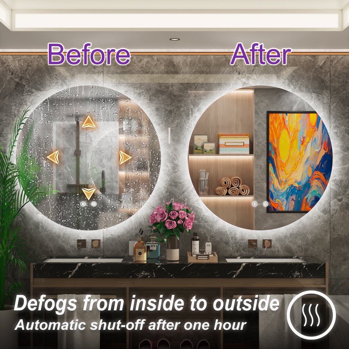 JSneijder2024's tweet photo. 🌟Glare-free backlit round mirror
🟡3000K｜⚪4500K｜💡6000K light modes
⚙️10%-100% dim + memory function
💨Anti-fog, premium 5mm HD glass
Buy👉https://t.co/DCM0WgVc0G
#ModernHome #LEDVanityMirror #HomeRenovation https://t.co/RGutqu3vVU