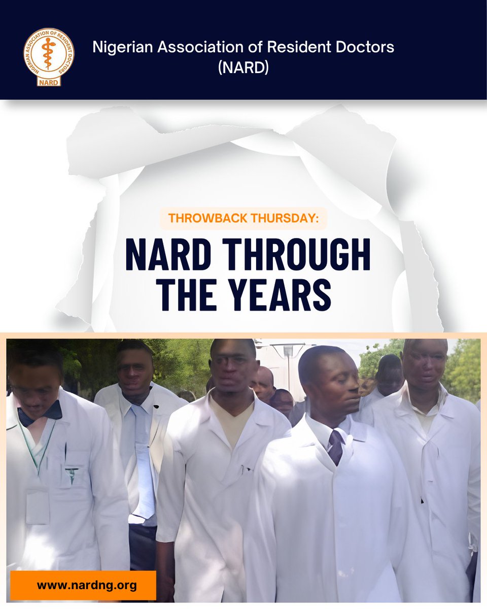 nard_nigeria's tweet photo. NARD’s story began in 1978, when a determined group of resident doctors from several teaching hospitals united with a shared vision.
Today, NARD proudly stands as the voice of doctors in 91 centres across the nation, steadfast in its mission to champion their cause.
#NARD #throwbacktuesday