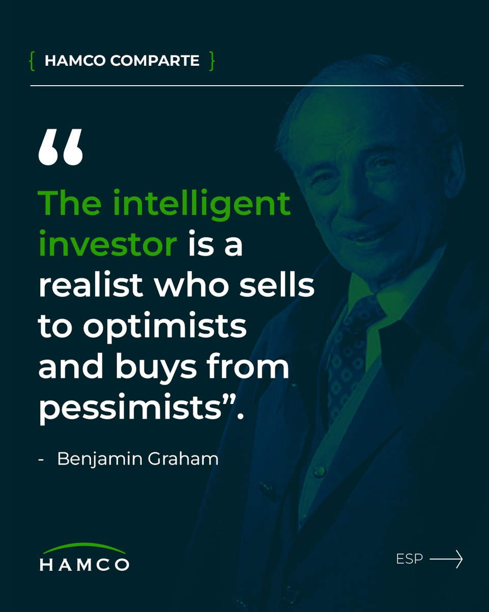 hamco_am's tweet photo. 📉 “The intelligent investor is a realist who sells to optimists and buys from pessimists”. Benjamin Graham

Cuando una compañía se pone de moda, el entusiasmo puede elevar las valoraciones por encima de lo razonable. Cuando una empresa, un sector o un país queda fuera del radar, el pesimismo puede generar oportunidades atractivas.

Ahí es donde entra nuestro trabajo como inversores Deep Value: analizar compañías globales, revisar sus fundamentales, estudiar su historia financiera y buscar negocios que coticen por debajo de su valor intrínseco.

No se trata de ir contra el mercado por sistema. Se trata de comprar con margen de seguridad cuando otros venden aterrados por el miedo, y de mantener la disciplina cuando otros compran por euforia.

En HAMCO AM invertimos con una idea clara: el precio importa. Y mucho: https://t.co/41QPtXMCaM

#Inversion #ValueInvesting #DeepValue