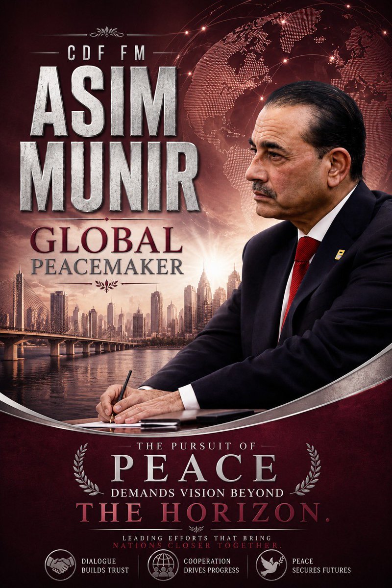 aitzaz_adv's tweet photo. True leadership builds trust where uncertainty exists. Under Field Marshal Asim Munir, Pakistan is strengthening regional cooperation and paving the way for lasting peace.

#BehindYouCDF
#CDFVision_Peace https://t.co/edtxoQwqBc