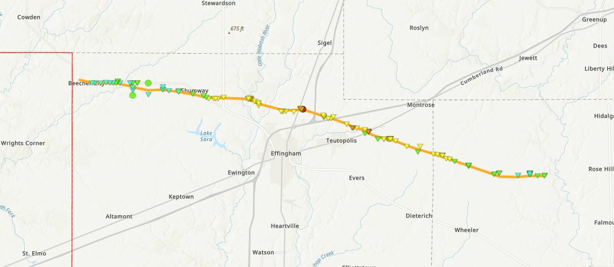 NWSLincolnIL's tweet photo. Here is an image of the updated Effingham tornado from 6/17/2026 that the following PNS references. https://t.co/yT0eBHwyrB https://t.co/P9pBTwIu6O