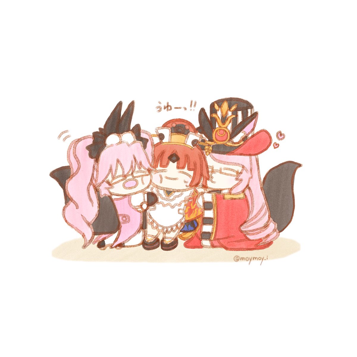 紅閻魔とWコヤン いらっしゃい紅ちゃん😚 #FGO