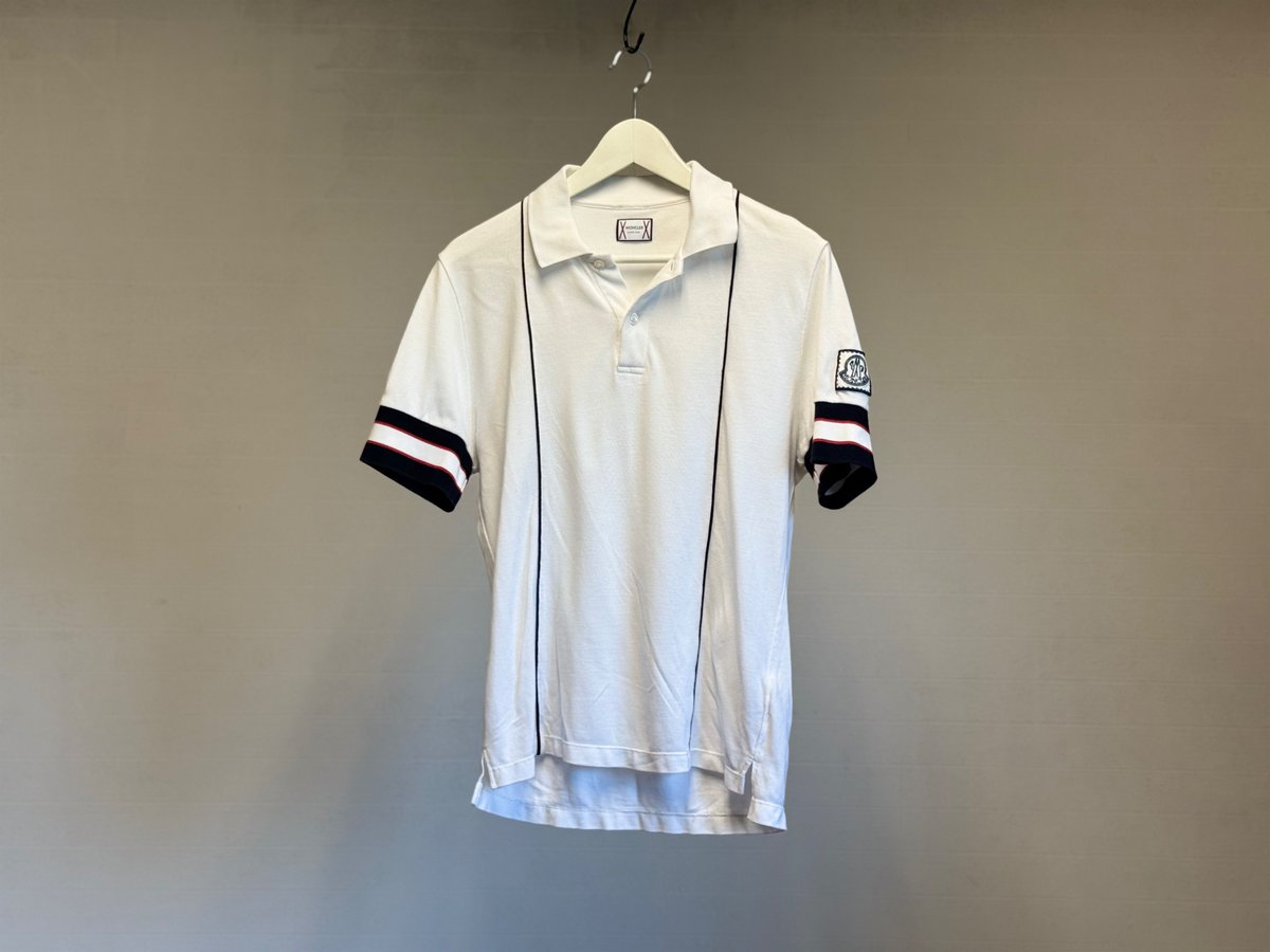 最高級ライン★モンクレールガムブルー　ボーダー　ポロシャツ　半袖　コットン　M オンライン新入荷 【special price】moncler gamme bleu polo shirt