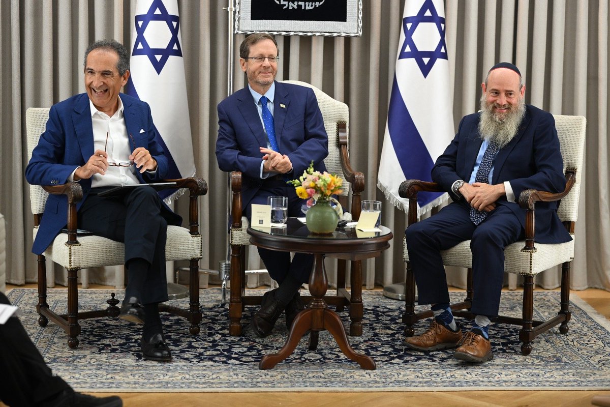 MeniEvenIsrael's tweet photo. 784 years ago, on this very day, the Talmud was burned in Paris.

Today, it returned to speak in French.

At the President’s Residence in Jerusalem, we marked a historic milestone: for the first time in history, the complete Babylonian Talmud has been translated into French.

For me, it was far more than a ceremony.

It was personal.

On 9 Tammuz 1242, twenty-four wagonloads of Talmud manuscripts were burned in Paris. The flames were meant to silence a civilization.

They failed.

Nearly eight centuries later, the Talmud speaks once again in the language of France.

This historic edition was edited, written, and translated by the Steinsaltz Center, published by Biblieurope, and made possible through the generous support of the Patrick & Lina Drahi Foundation.

It continues the lifelong vision of my father, Rabbi Adin Even-Israel Steinsaltz, whose mission was simple and profound:

“Let My People Know.”

After the burning of the Talmud, Rabbi Meir of Rothenburg wrote the elegy Sha’ali Serufah Ba’esh, “Ask, O Thou Burned by Fire.”

Today, I felt history answer:

Ask, you who returned from fire.

Once your parchments were given to the flames in Paris.

Today your scrolls have returned to houses of study.

The fire could not extinguish your voice.

For from your ashes, your letters have returned to speak.

Some moments belong not only to those who witness them, but to history itself.

Today was one of those moments.