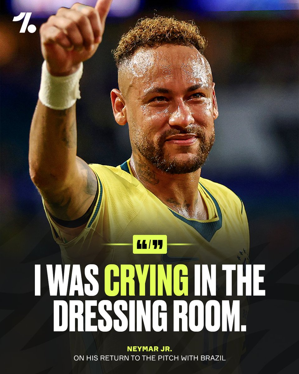 OneFootball's tweet photo. Neymar went through all the emotions after his long-awaited return to World Cup action with Brazil 🥹🥲

🗣️ "I thank God to be able to help my country, I am so happy." 🤩🙏 https://t.co/tAEpBPupXy