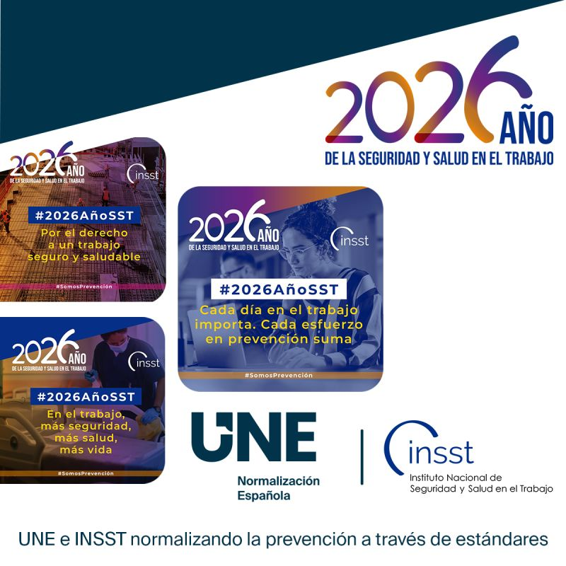 NormasUNE's tweet photo. 🧑‍🏭La normalización contribuye a crear entornos de trabajo más seguros, saludables y sostenibles.

El @INSST_MITES_GOB lleva décadas impulsando la mejora de la seguridad y salud en el trabajo. Desde UNE colaboramos estrechamente con esta institución a través de su liderazgo del comité nacional CTN-UNE 81 de Seguridad y Salud en el Trabajo, con más de 571 normas UNE publicadas, de un total de 37.762, en ámbitos como la protección individual y colectiva o la seguridad de las máquinas. 

Hoy compartimos su nueva iniciativa: un espacio que reúne recursos, materiales y actividades para promover una sólida cultura preventiva en el Año de la Seguridad y Salud en el Trabajo 2026. 

👉 Más información en nuestra web: https://t.co/wvYe2tJv47

#UNE #Normalización #Trabajo #SeguridadYSalud